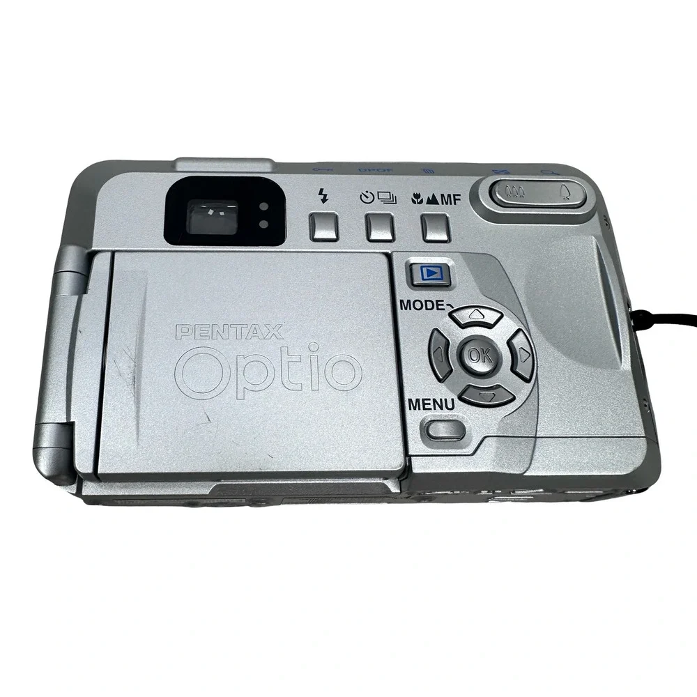 Pentax Optio 33LF Digital Camera 3.2MP 3x Zoom Silver Gray Swivel LCD Bundle